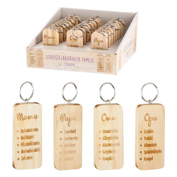 Holz Schlüsselanhänger Familie