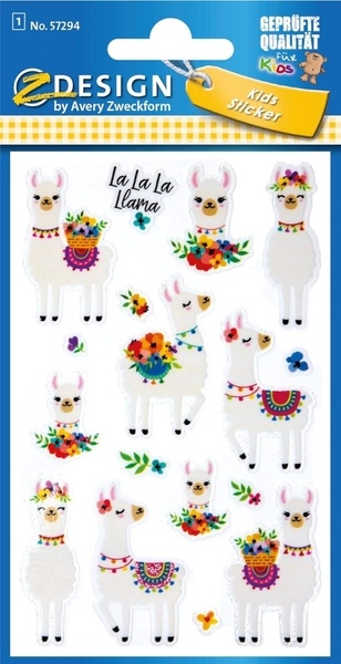 Schmucketiketten Lama